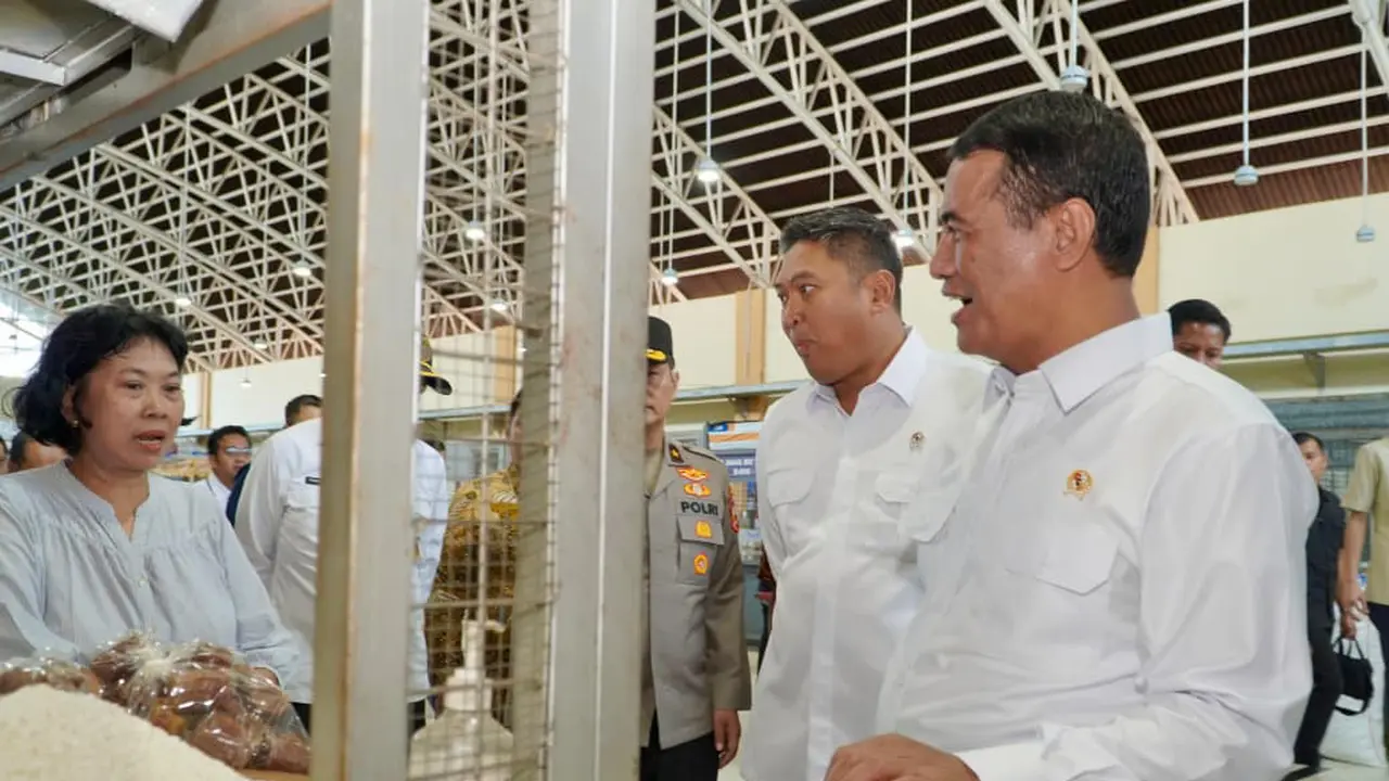 Menteri Pertanian (Mentan) dan kepala Badan Pangan Nasional (Bapanas) Andi Amran Sulaeman sidak penyaluran beras. (Dok Bapanas)