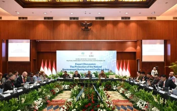 Kementerian Luar Negeri (Kemlu) RI dan Komite Internasional Palang Merah (International Committee of the Red Cross/ICRC) Delegasi Regional untuk Indonesia dan Timor-Leste menyelenggarakan Diskusi Pakar dalam kerangka Kelompok Kerja Peperangan Laut (Naval Warfare Workstream) dari Global Initiative to Galvanise Political Commitment to International Humanitarian Law (Global IHL Initiative) di Jakarta, Indonesia, pada 5–6 Agustus 2026. /ANTARA/HO-Kemlu RI/aa.