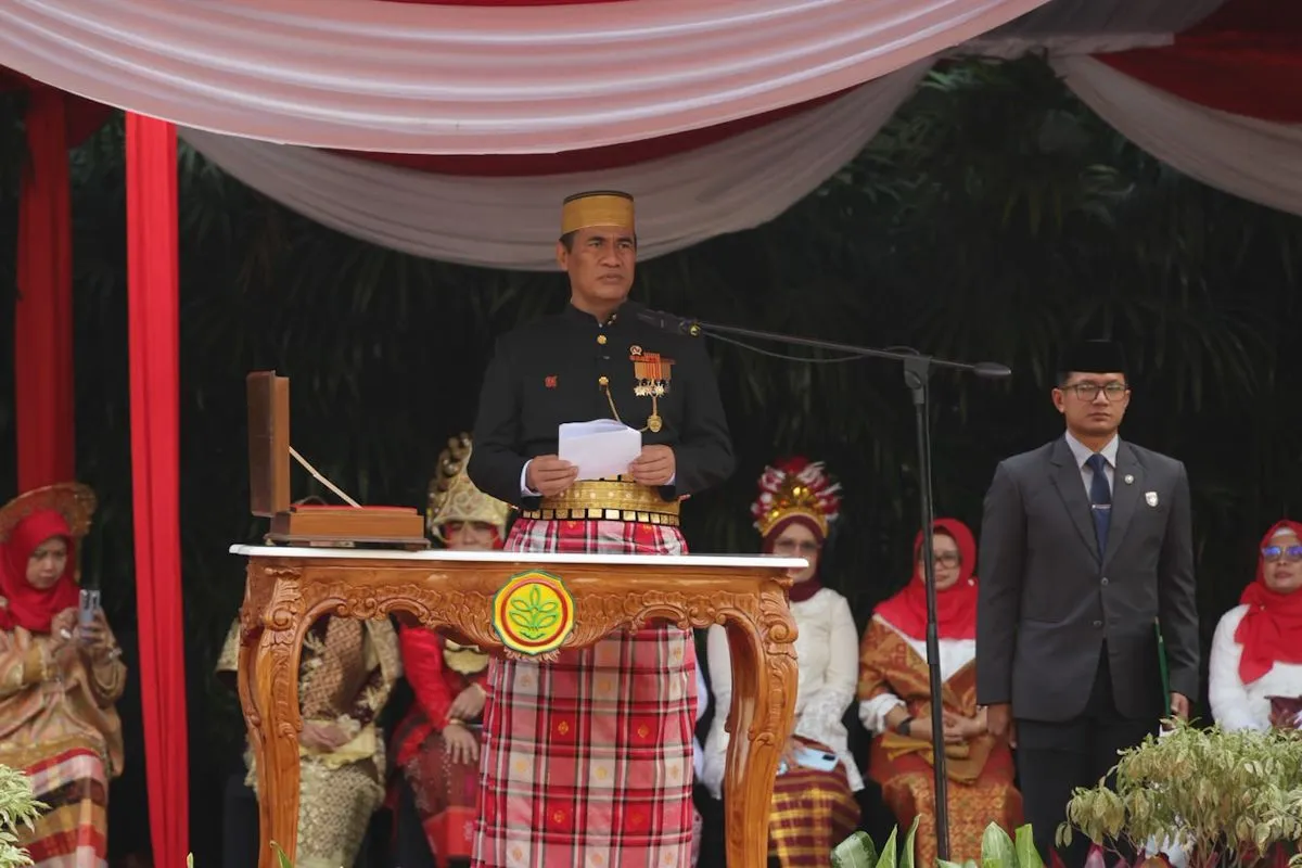 Menteri Pertanian (Mentan) Andi Amran Sulaiman menjadi inspektur upacara peringatan HUT Ke-81 Kemerdekaan RI di Jakarta, Senin (17/8/2026).