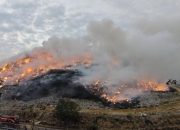 Foto: Kobaran api di TPA Putri Cempo yang masih menyala, Kamis (3/9/2026) petang. (Tara Wahyu NV/detikJateng)